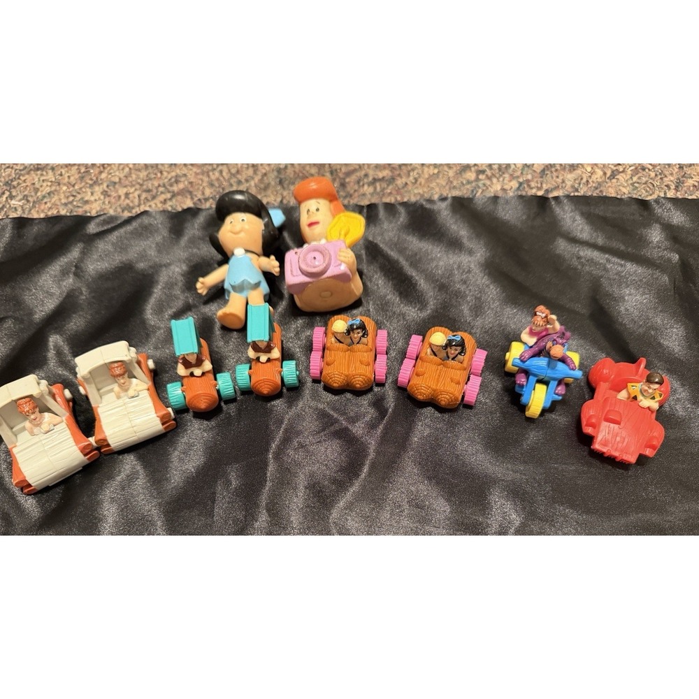 VTG 1993 Flintstones Happy Meal Toy Car Dino Fred Wilma Betty Barney Pebbles Bam